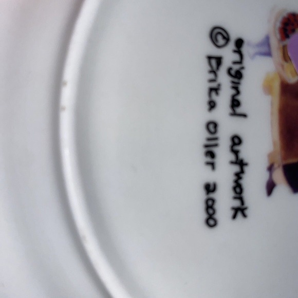 Plates (4) Erika Oller House Of Prill Dessert Salad Plates Chocolate Fruit LOT - Picture 7 of 7